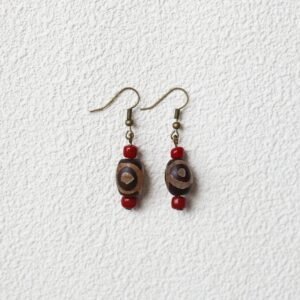 Tibetan Handmade Dzi Bead Earrings