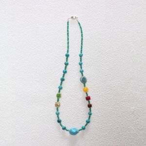 Handmade Turquoise Necklace with Mixed Gemstones